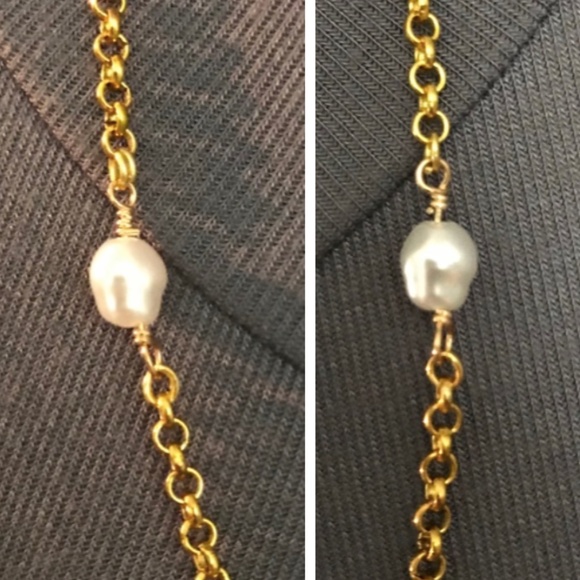 Lucrezia Borgia Gold Seahorse with Pearls Renaissance Necklace, Handmade Replica - Picture 4 of 16